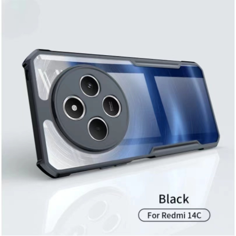 Redmi 14C/Poco C75(พร้อมส่งในไทย)เคสกันกระแทกขอบสีหลังใสXiaomi redmi 14Cตรงรุ่น
