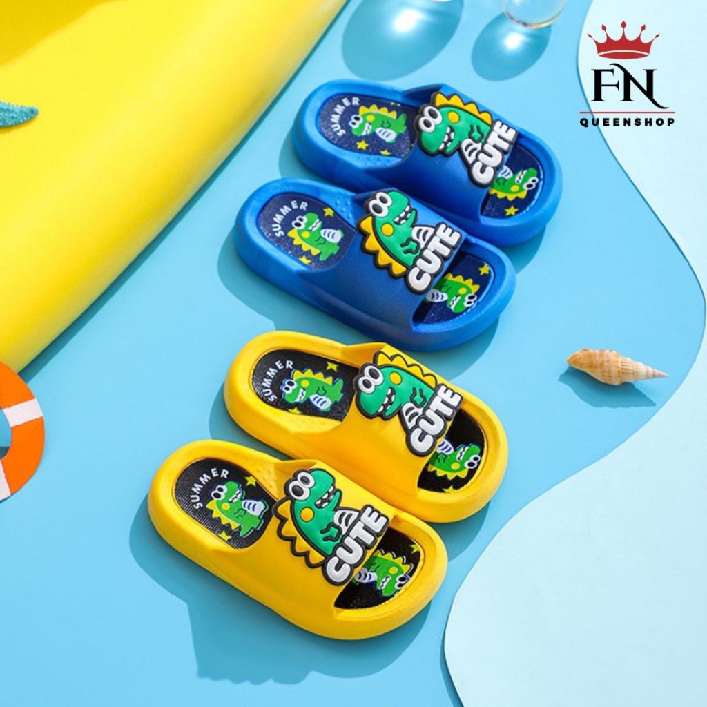 รองเท้าแตะไดโนเสาร์ Sleeper Kids จระเข้ รองเท้าเด็ก แบบสวม พื้นนิ่ม ลายการ์ตูน น่ารัก