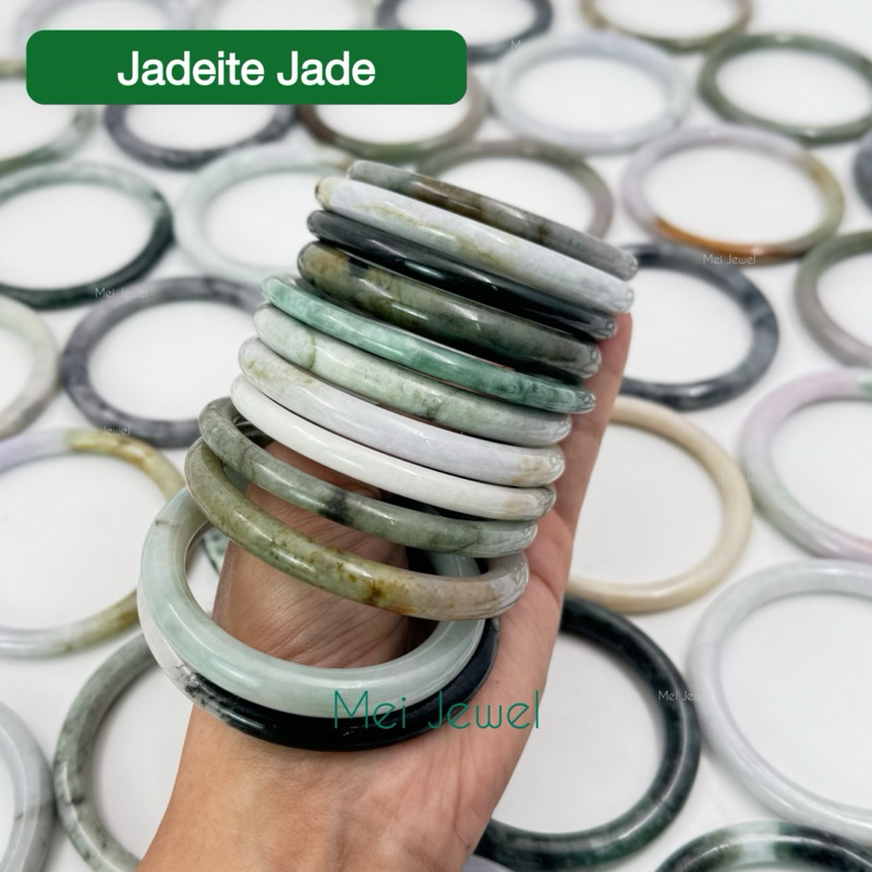 Jadeite Jade Bangles กำไลหยกพม่า เจไดท์ กำไลทรงโดนัท