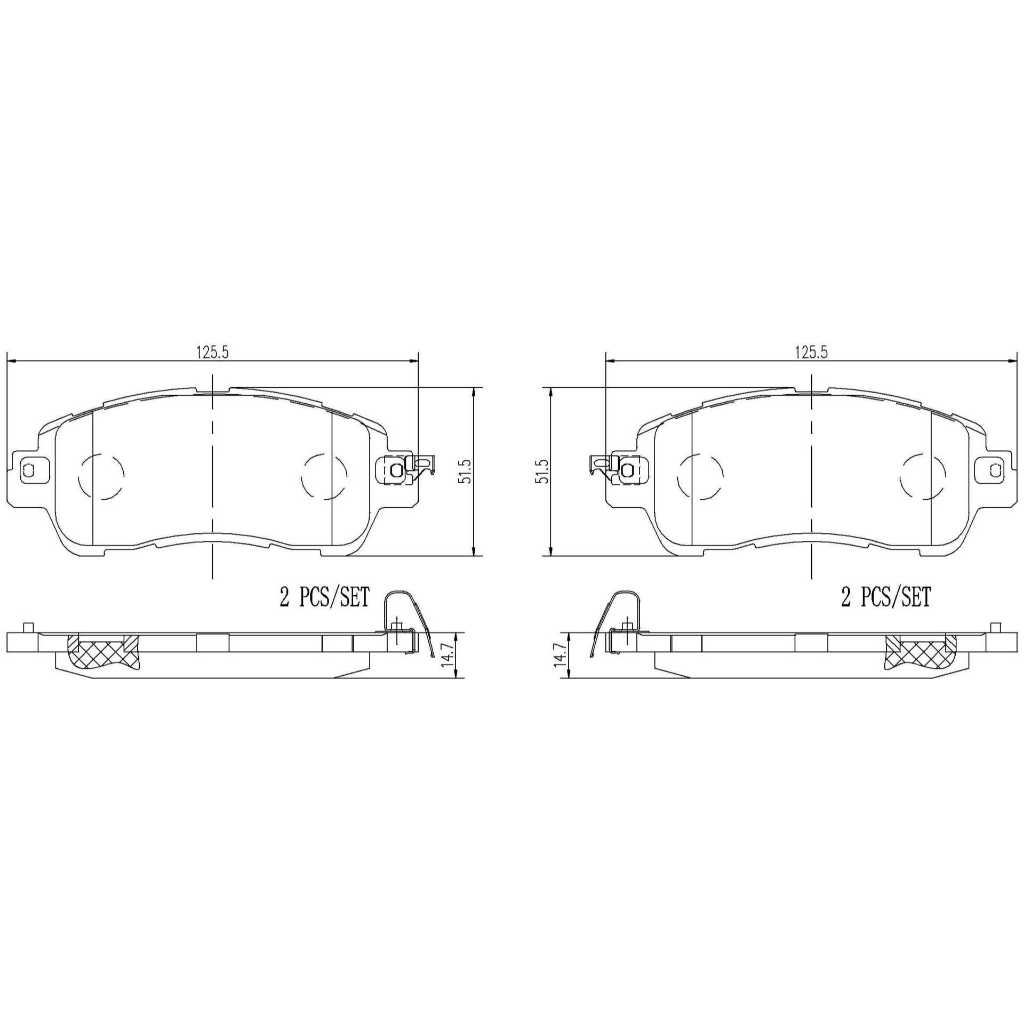 ผ้าดิสเบรคหน้า MAZDA MAZDA2 DL DJ 1.3 1.5 Skyactiv 2014- NISSAN KICKS 2016- ALMERA N18 1.0 2019-