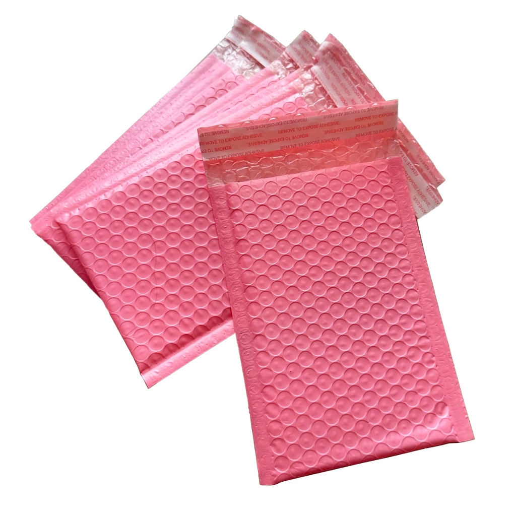 พร้อมส่ง ซองกันกระเเทก ซองบับเบิ้ล 10 ใบ ถุงไปรษณีย์กันกระแทก ฝากาว ขนาด 13x18+4 (สีชมพู่) กทมส่งด่วนได้แล้วค่ะ!!