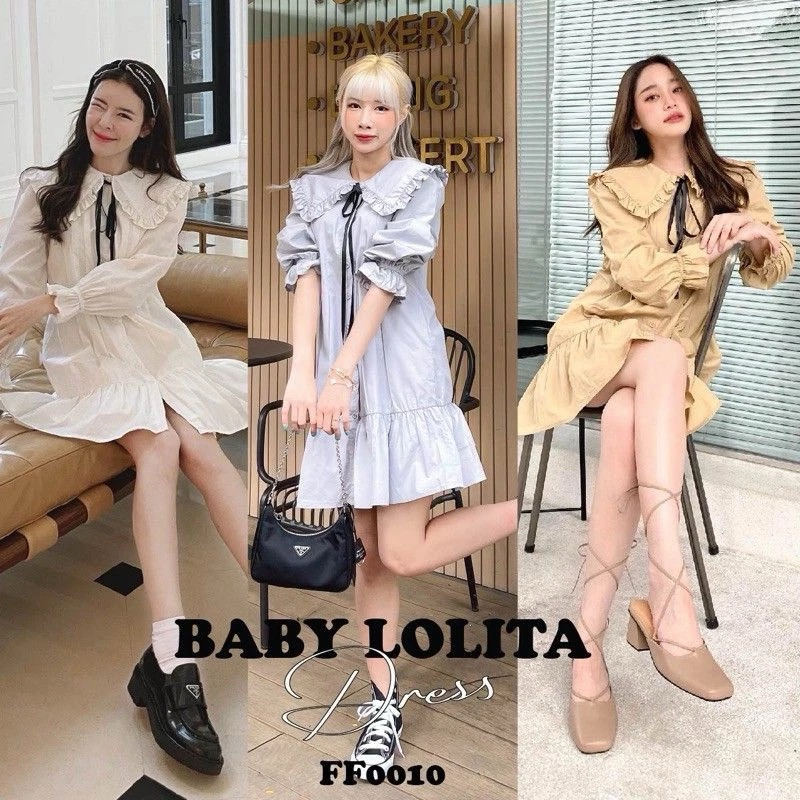 🐻🍒🐻  ส่งต่อ >>> FLAT2112 FF0010 : LIU YI FEI DRESS (BABY LOLITA DRESSสีน้ำตาล