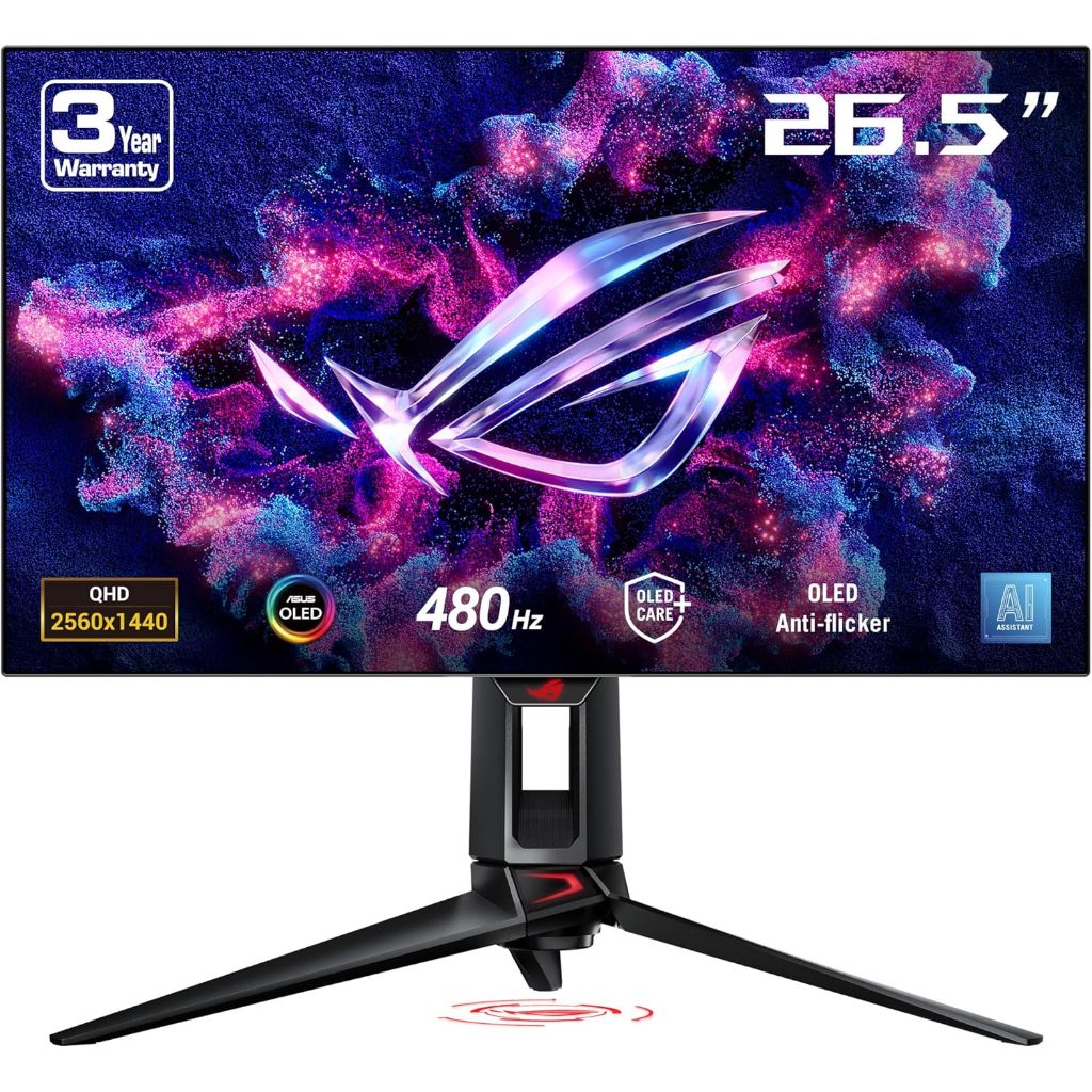 ASUS ROG Swift OLED 27” 1440P Gaming Monitor PG27AQDP - WOLED, QHD, 480Hz, 0.03m