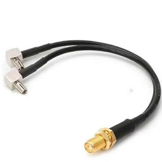 SMA Female To 2 x TS9 Male RG174 Cable 15 Cm.