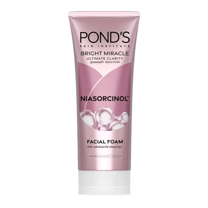 พอนด์ส ไบรท์ มิราเคิล อัลติเมท คลาริตี้ โฟม Ponds Bright Miracle Ultimate Clarity Niasorcinol Facial Foam 90กรัม