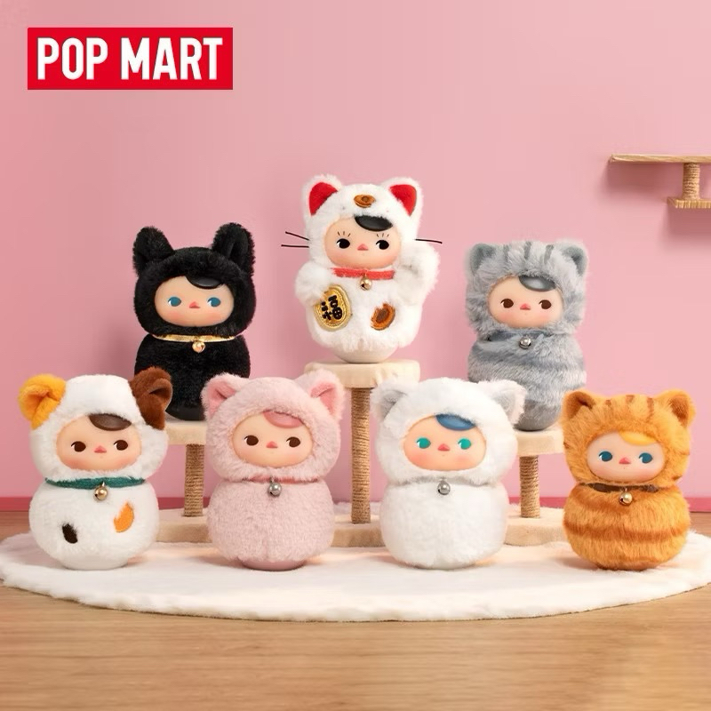 พร้อมส่ง POPMART PUCKY Meow Tumbler Cat Vinyl Plush Series ตุ๊กตาไวนิล Mystery กล่องตุ๊กตาตุ๊กตาของขวัญ กทม.พร้อมแมส