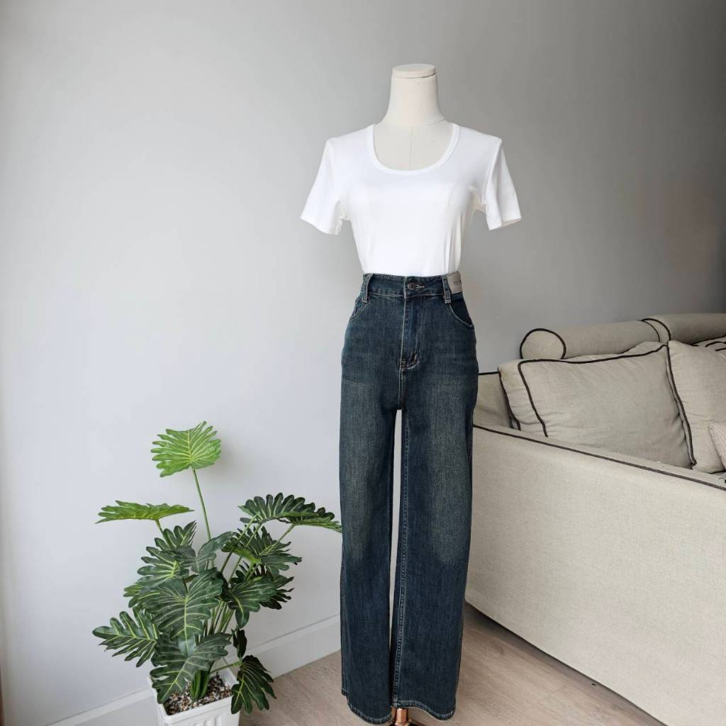 ATSIGN Premium jeans -กางเกงยีนส์ทรงกระบอก @79J89037-62