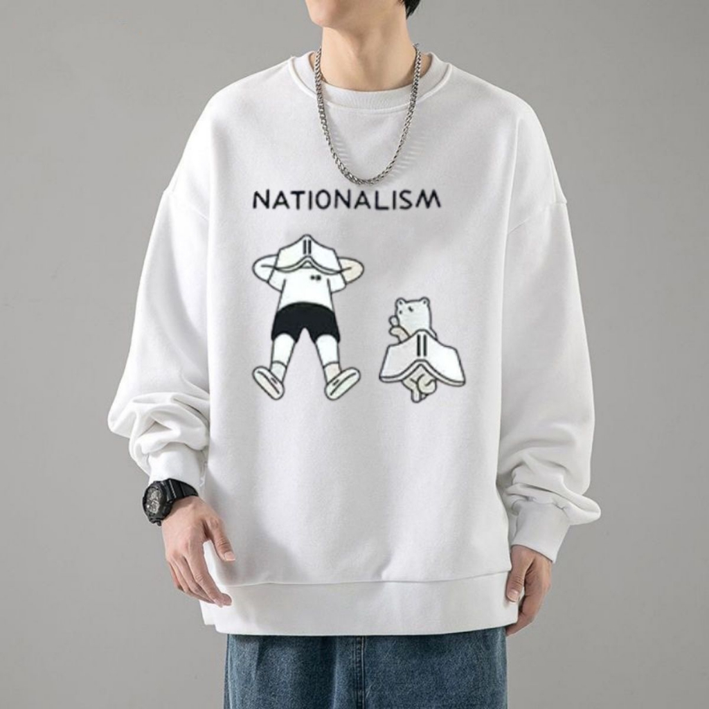 เสื้อสเวตเตอร์คอกลม ลายสกรีนน่ารัก เหมาะสำหรับผู้ชายและ เนื้อผ้าใส่สบายไม่ร้อนไม่คันสินค้ามีพร้อมส่ง
