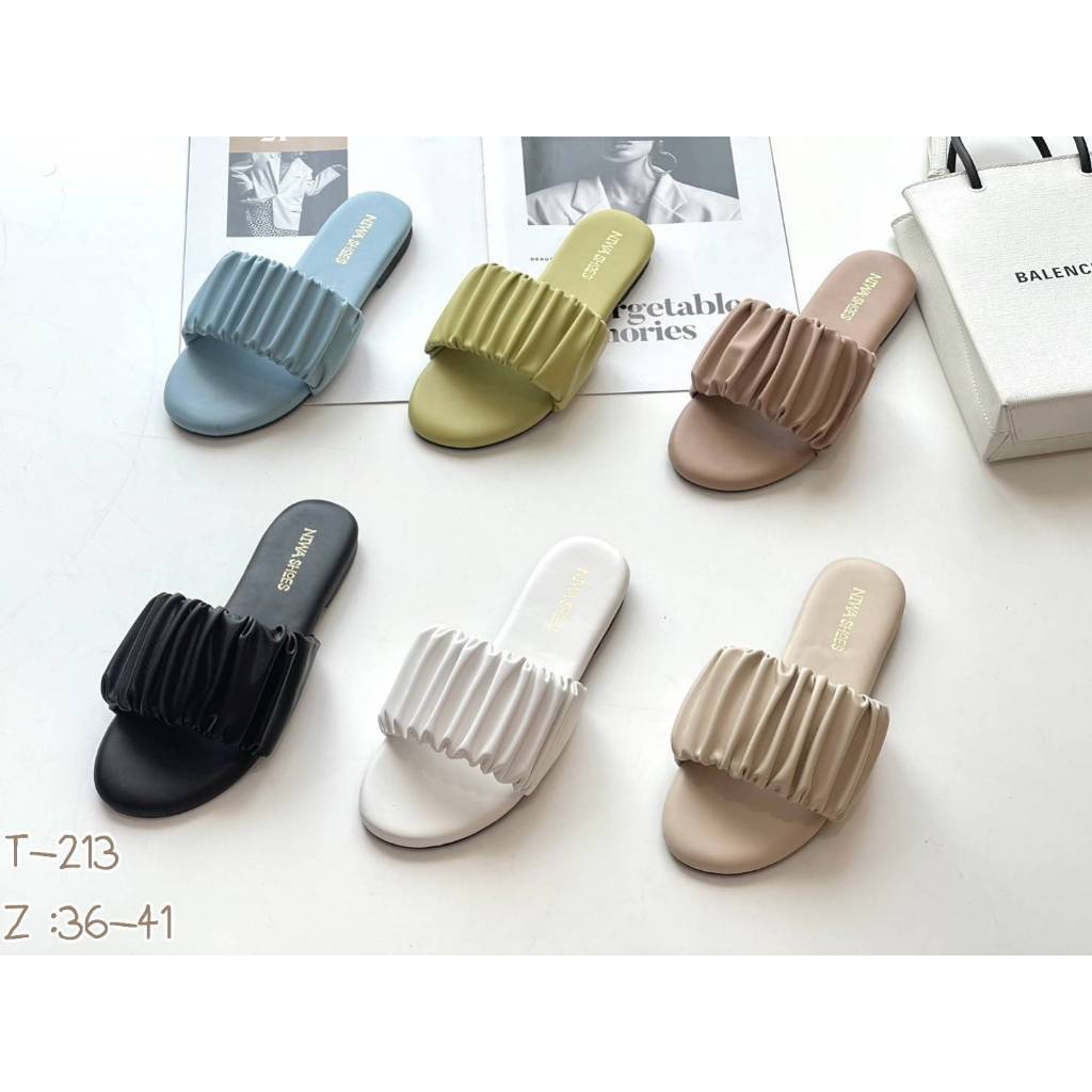 NIWA SHOES รองเท้าแฟชั่น รองเท้าแตะ ไม่มีส้น รุ่น T-213