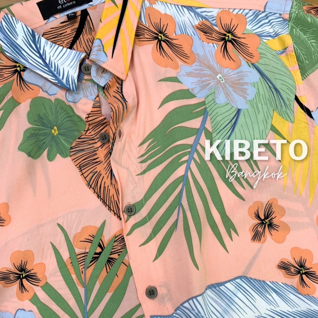 Kibeto เสื้อฮาวาย ลายชบาพาสเทล สีชมพู ผ้าสปันเรยอน เนื้อนิ่ม ใส่สบาย M L XL 2XL 3XL ราคา ถูกที่สุด ดีลบีเคเค แกลเลอรีภาพที่ 2