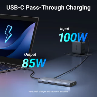 UGREEN อะแดปเตอร์ HUB Type C USB-C to 2HDMI+USB-A 3.2+2USB-C 3.2+USB-A 3.0+SD/TF+RJ45+PD 10in1 รองรับ 4K60Hz รุ่น 45380