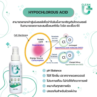 Clean-U Affercare Plus Cleaning water 1000 ml น้ำยาทำความสะอาดดการสะสมเชื้อ Hypochlorous Acid (HOCl)