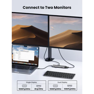 UGREEN อะแดปเตอร์ HUB Type C 11in1 USB-C To 2USB-C 3.2+USB-A 3.2+USB-A 3.0+HDMI รองรับ 4K60Hz+PD รุ่น 45520