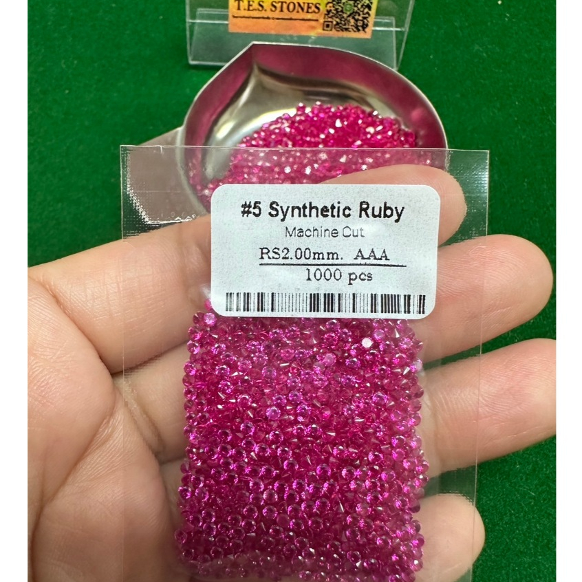 RUBY พลอยอัดรูบี้#5 ทรงกลม SYN. RUBY#5, ROUND ราคาส่งทุกขนาด