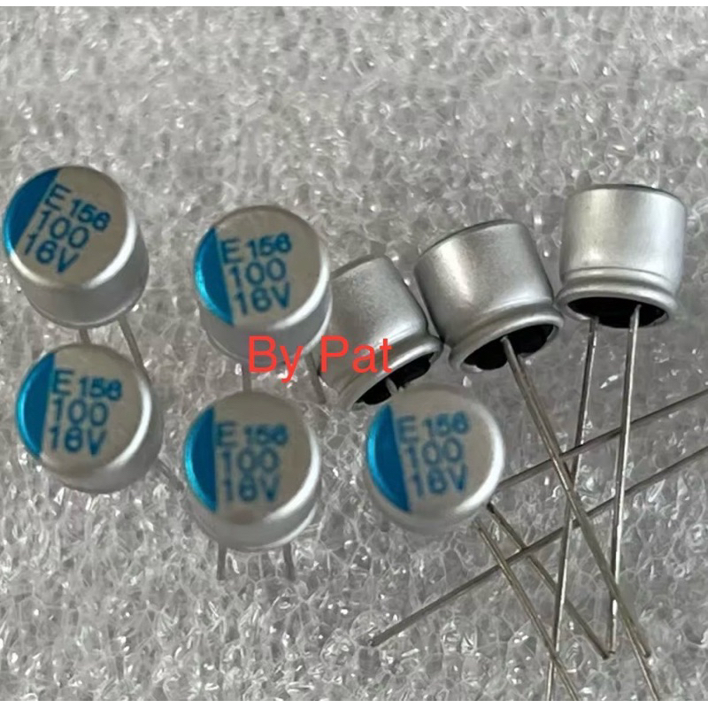 (แพค100ชิ้น) คาปาซิเตอร์ 100UF 16V ตัวสีเงินสินค้าใหม่แกะกล่อง C100UF 16V ขนาด5x5mm. C100UF 16V C100