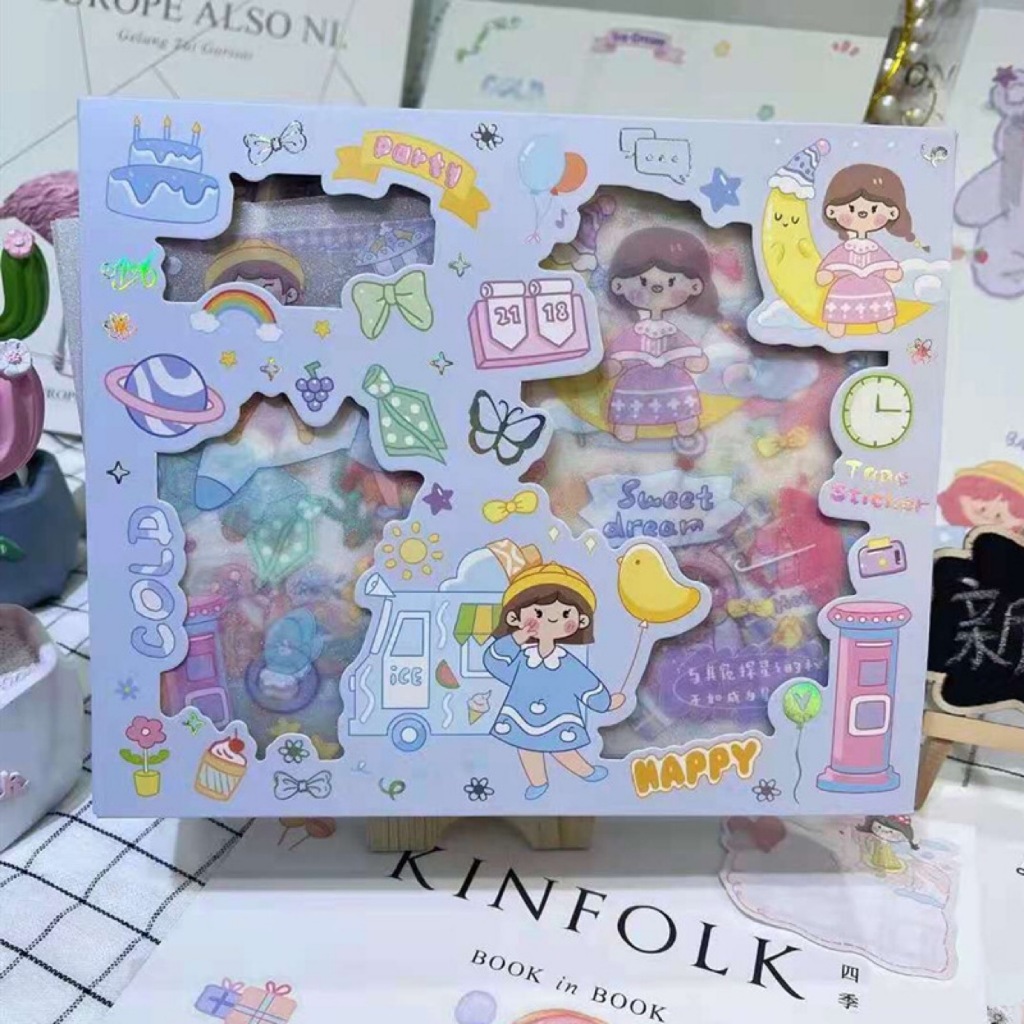 สติกเกอร์เทป ลายการ์ตูนน่ารัก สำหรับตกแต่งไดอารี่แบบใส มีลายน่ารักๆ