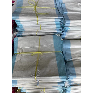 กระสอบสี ( เเถบฟ้า/ชมพู ) แพค 100 ใบ / กระสอบใหม่แบบนิ่ม 30 กิโล ขนาด 20*36 นิ้ว กระสอบมือ1 หนา ทนทาน