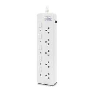 ปลั๊กไฟ Vexxo Sportec รุ่น P550 (10A 2300W) : 5 ช่องเสียบ 5 สวิตช์ : สายยาว 3 / 5 / 10 เมตร