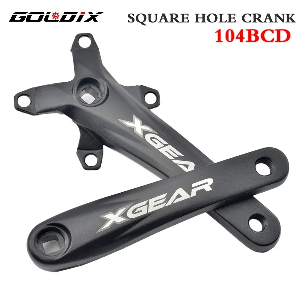 Goldix 104BCD ชุดขาจานหน้าจักรยานแบบยึดใบจานเดี่ยว กระโหลกเหลี่ยม อะลูมินัมอัลลอยด์ขายาว170มม.(ไม่รวมใบจาน)