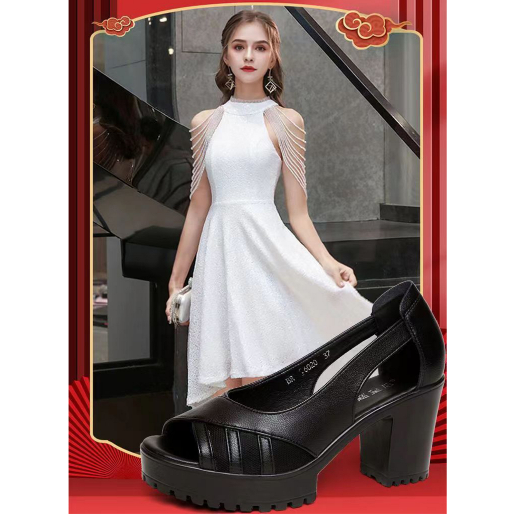 รองเท้าหนังสไตล์เกาหลีผู้หญิง รองเท้าแพลตฟอร์มย้อนยุคสไตล์อังกฤษ KRG440 - รูปที่ 3