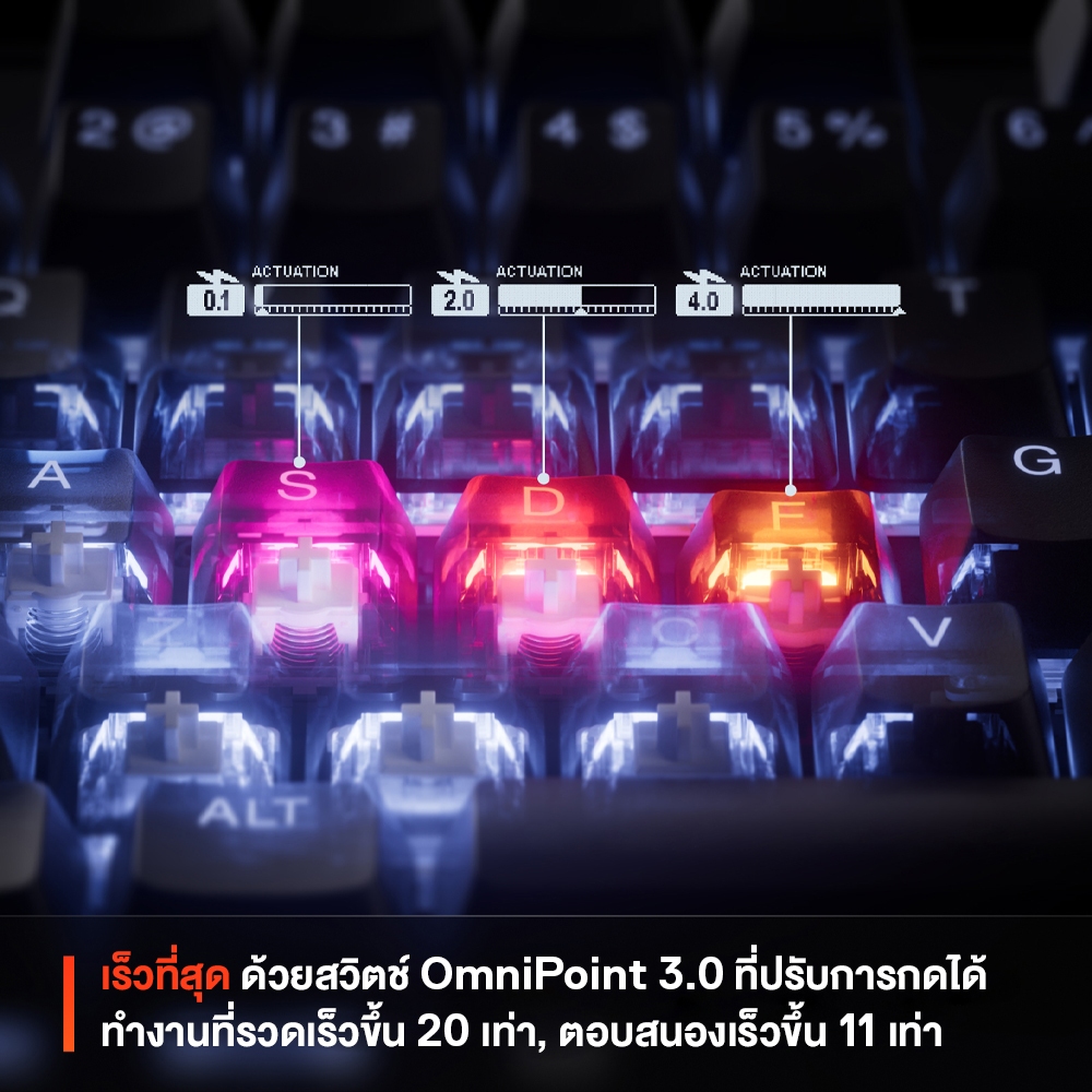 SteelSeries Apex Pro Gen 3 Gaming Keyboard คีย์บอร์ดเกมมิ่ง สวิตช์ OmniPoint 3.0 HyperMagnetic