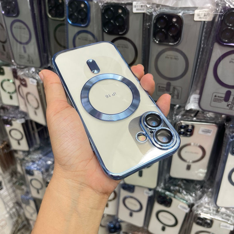 BK สำหรับรุ่นไอโฟน16 16Pro 16plus 16promaxเคสนิ่มชาร์จได้ ขอบเงา พร้อมเลนส์กล้องในตัวfor16 16plus