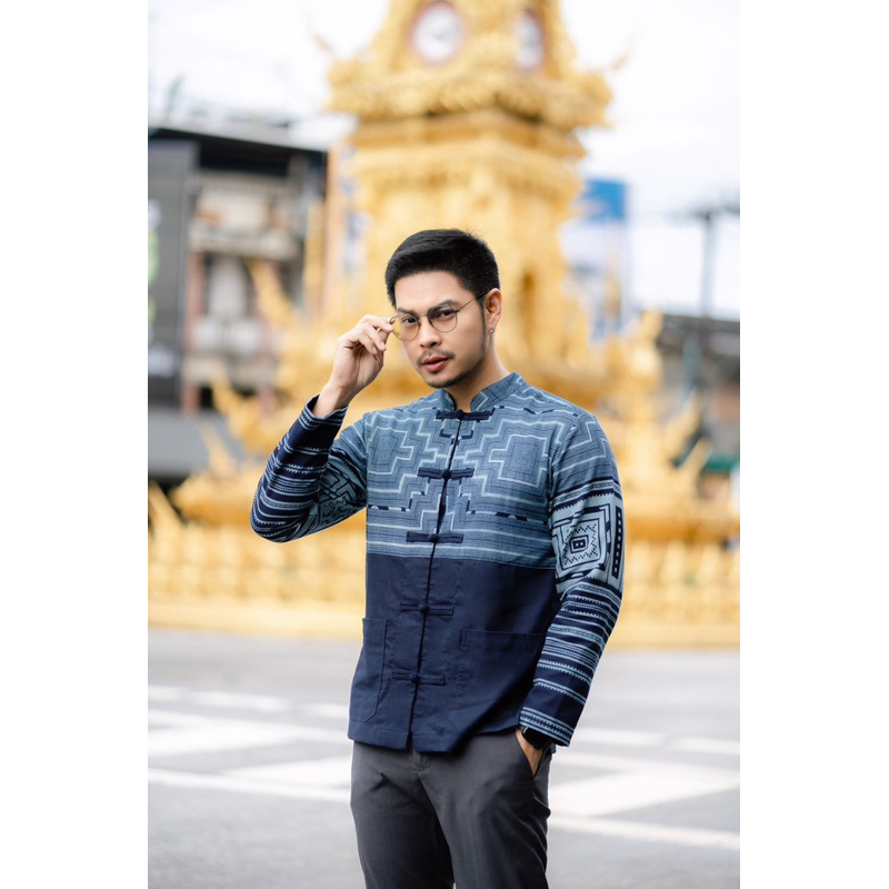 เสื้อผ้าฝ้ายฟอกนุ่มและหม้อฮ้อมกัดลายกระดุมจีนทำมือ No.36