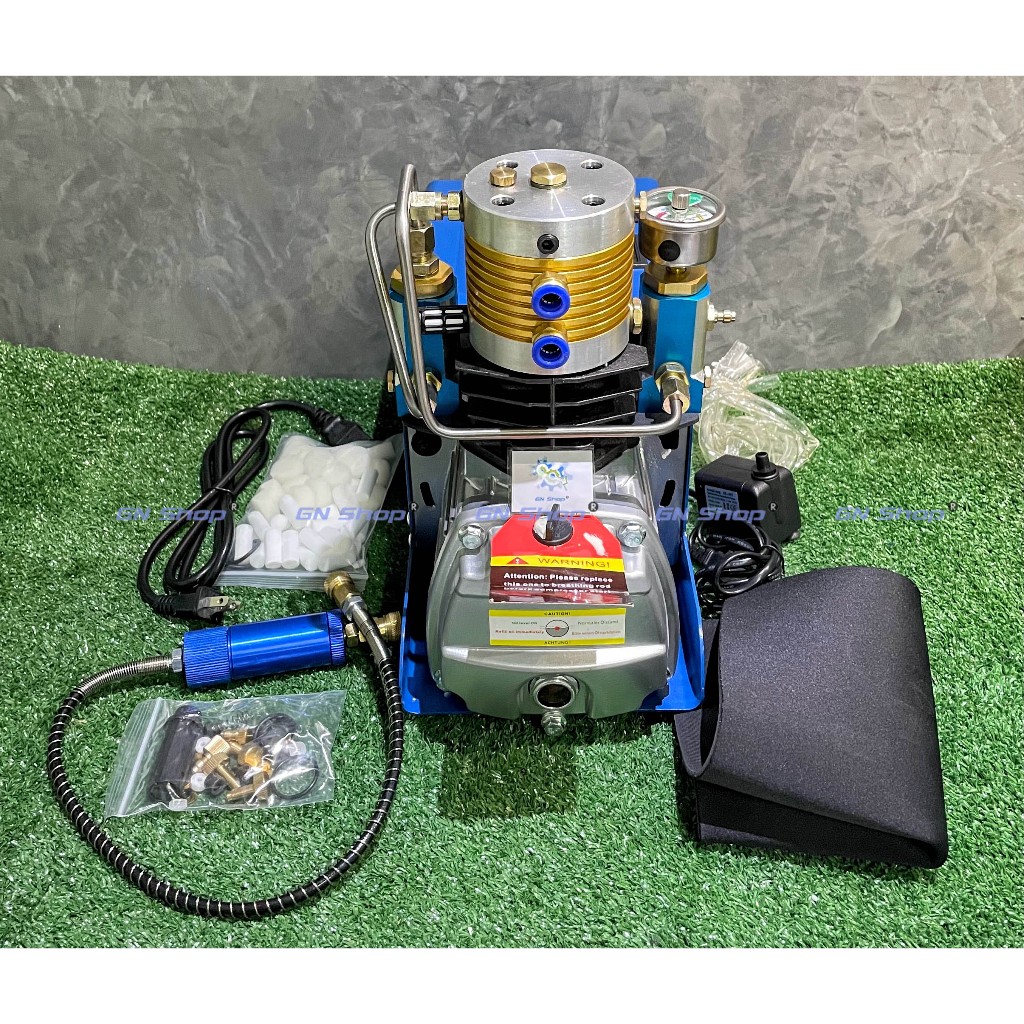 ปั้มลมไฟฟ้า สูบไฟฟ้า แรงดันสูง ดำน้ำ Co2 4500 psi 2 ห้องพัก หัวโต ตัดออโต้ 🚀 ทดสอบก่อนส่ง💯ประกัน 1 ปี💯