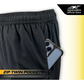 Spandex กางเกงวิ่งผู้ชาย 2 IN 1 กระเป๋ามีซิป ซับในนุ่ม ไม่เบียด ไม่บาด ไม่อมเหงื่อ Active RN208
