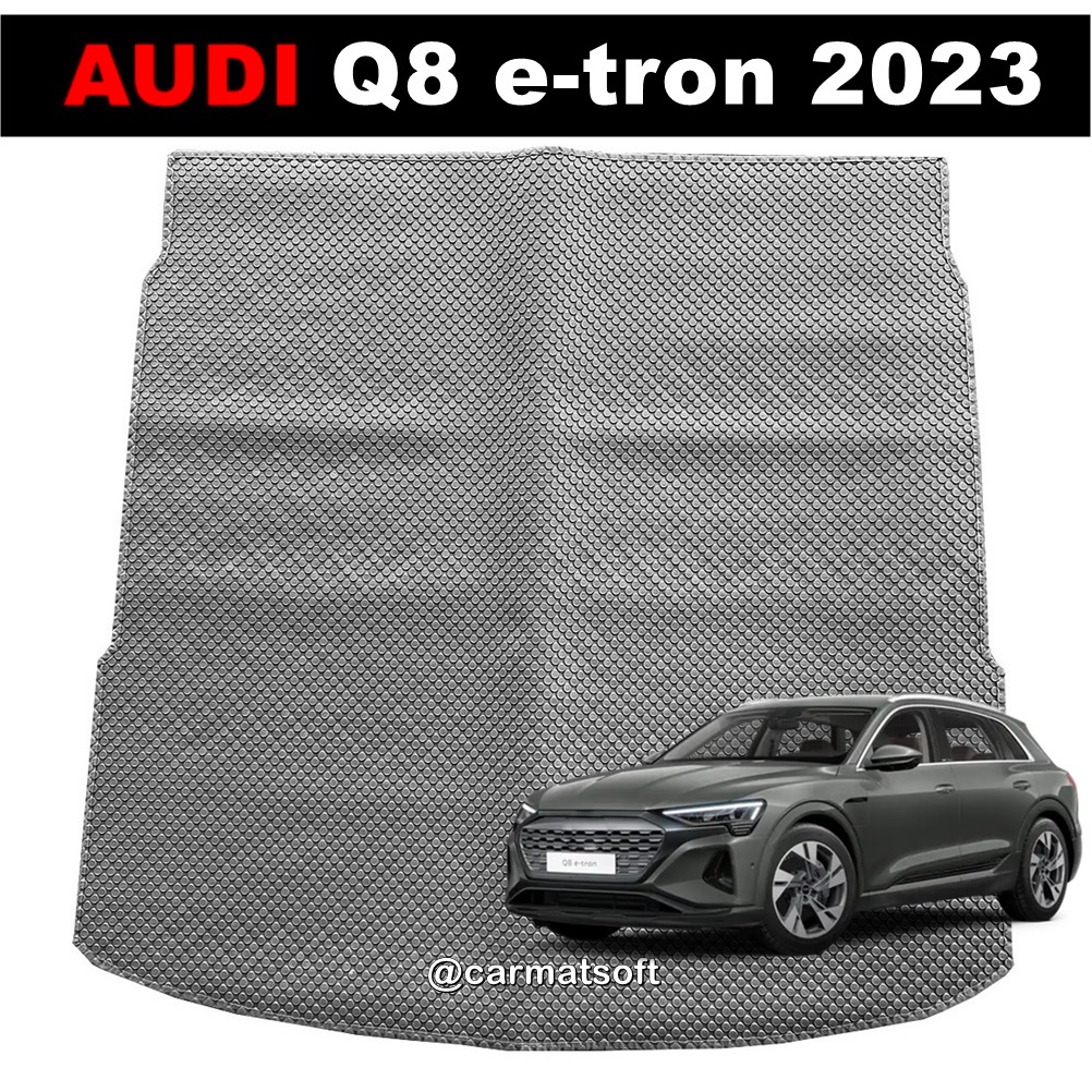 แผ่นท้ายรถ AUDI Q8 E-TRON กระดุมเม็ดเล็กPVC
