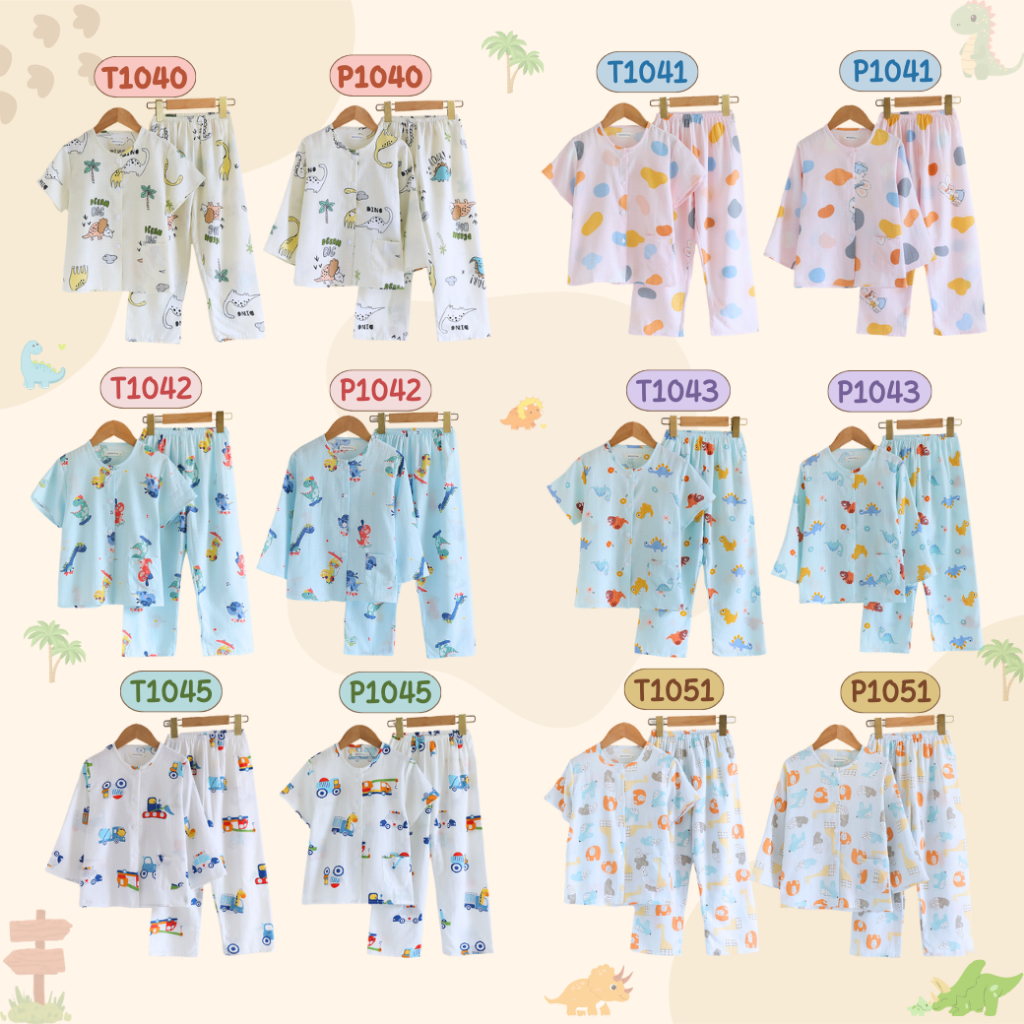 ชุดนอน Masalin KID ผ้ามัสลิน (T1040 P1040 T1041 P1041 T1042 P1042 T1043 P1043 T1045 P1045 T1051 P1051)