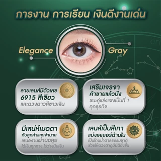 [ซื้อครบ 2 คู่ ลดทันที 50%] ELEGANCE GRAY [ Kitty Kawaii Lens Official ] สีเทา - คอนแทคเลนส์สายมู MTK