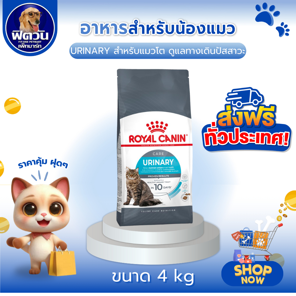 ROYAL CANIN Urinary Care อาหารเม็ดสำหรับแมวโตทุกสายพันธุ์ สูตรป้องกันนิ่ว ขนาด 4 กิโลกรัม{อาหารแมวเม็ด}