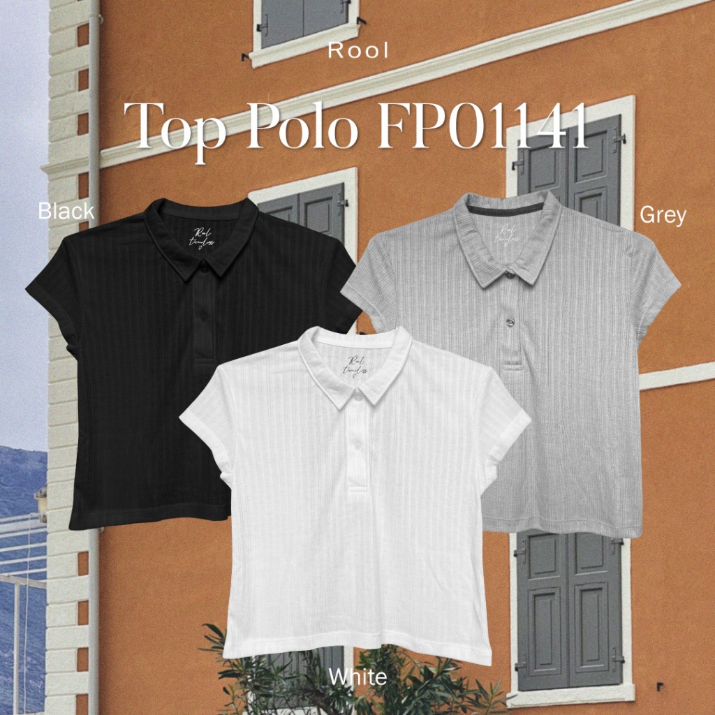 Rool - Top polo FP01141 เสื้อโปโลผ้าร่องทรงพอดีตัว