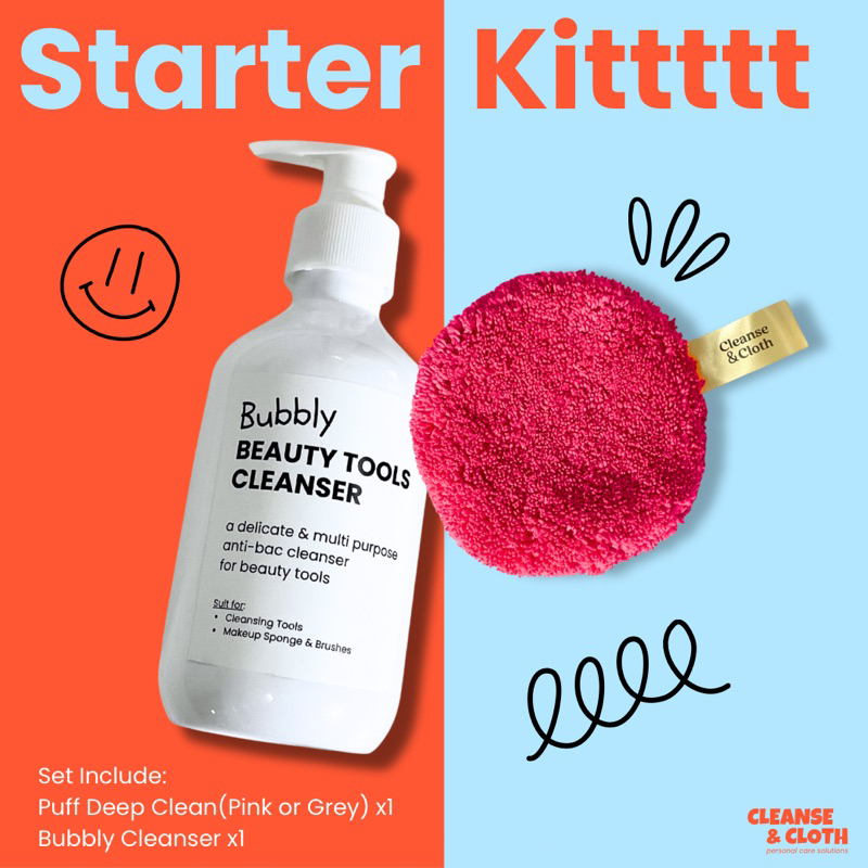 HOT Starter Kit: Puff Deep Clean + Bubbly Beauty Tools Cleanser