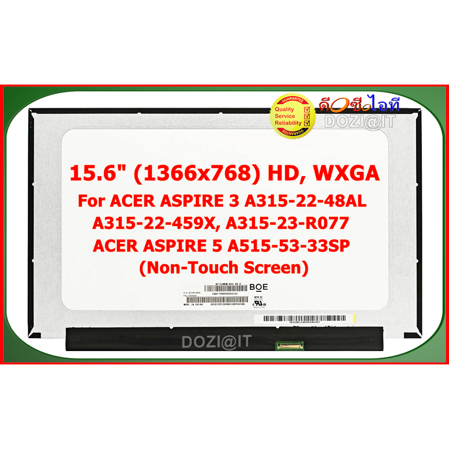 จอโน๊ตบุ๊คLCD•LED Notebook 15.6" นิ้ว For Acer Aspire A315-41 A515-51G E1-522 E1-532 E5-574 V3-575 V