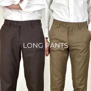 LONG PANTS กางเกงสแล็คผู้ชายขายาวทรงกระบอก ผ้าไม่ยืด