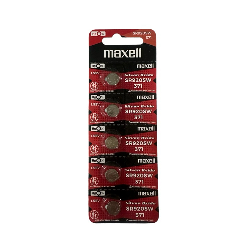 ถ่านนาฬิกาMaxell SR920SW/371 1.55V แผง5ก้อน made in Japan ของแท้