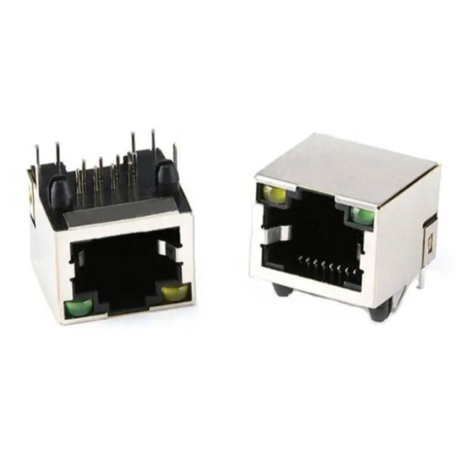 ซ็อกเก็ตเชื่อมต่อเครือข่ายอีเธอร์เน็ต มีไฟ Lan Rj45 8P 8C 8Pin ลงบอร์ด Pcb คุณภาพสูง 1ชิ้น ต่อตัว