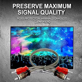 ขายดี! สายสัญญาณ RCA นำสัญญาณได้อย่างมีประสิทธิภาพ สายถัก เกรดพรีเมี่ยม เครื่องเสียงรถยนต์ AUDIO CABLE RCA MALE