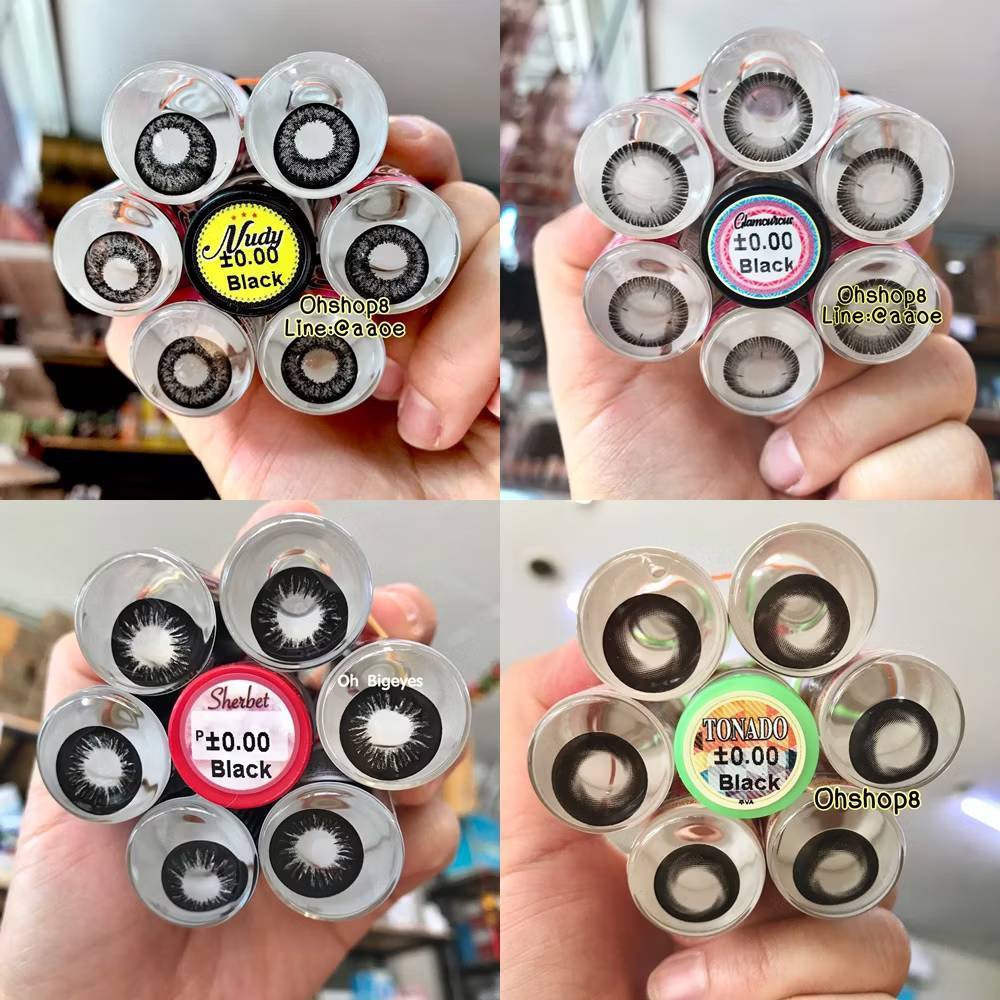 คอนแทคเลนส์ รวมลาย สีดำ ตาโต บิ๊กอาย สวยปังมาก พร้อมส่งในไทย แถมตลับจ้า
