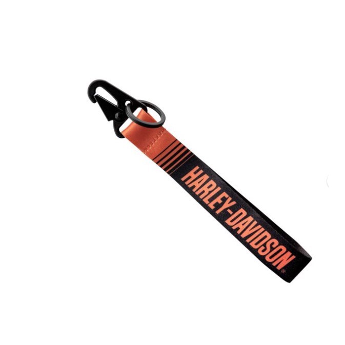 พวงกุญแจ Harley-Davidson Bold H-D Text Black สายพวงกุญแจ - ดํา/ส้ม #4532