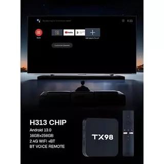 Android box กล่องทีวี 4K TV BOX Bluetooth&Wifi TX98 Pro การควบคุมระยะไกลด้วยเสียง Google Assistant