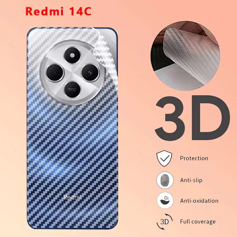 redmi 14C/Poco C75(พร้อมส่งในไทย)ฟิล์มหลังเคฟล่าXiaomi Redmi 14Cตรงรุ่น