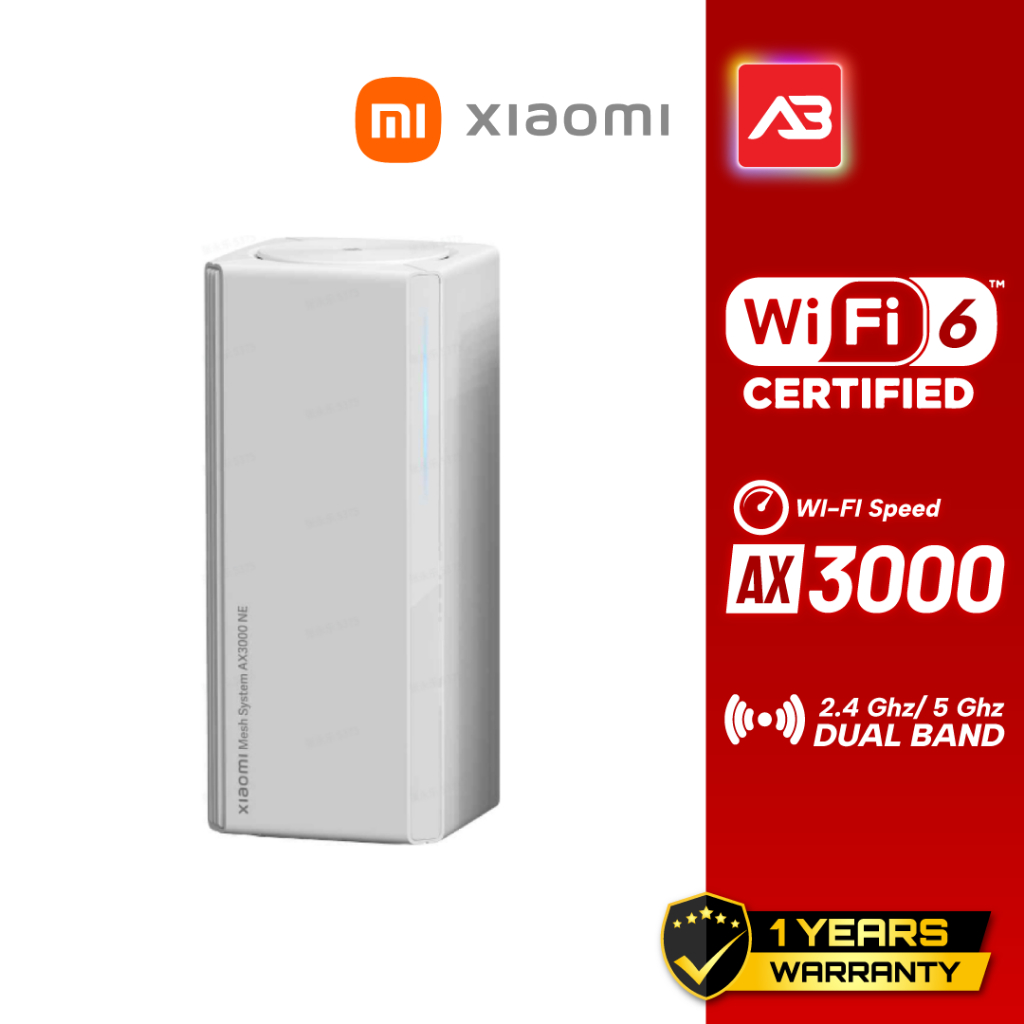 Xiaomi AX3000 Mesh Wi-Fi (1-Pack) รุ่น AX3000(DVB4459GL)