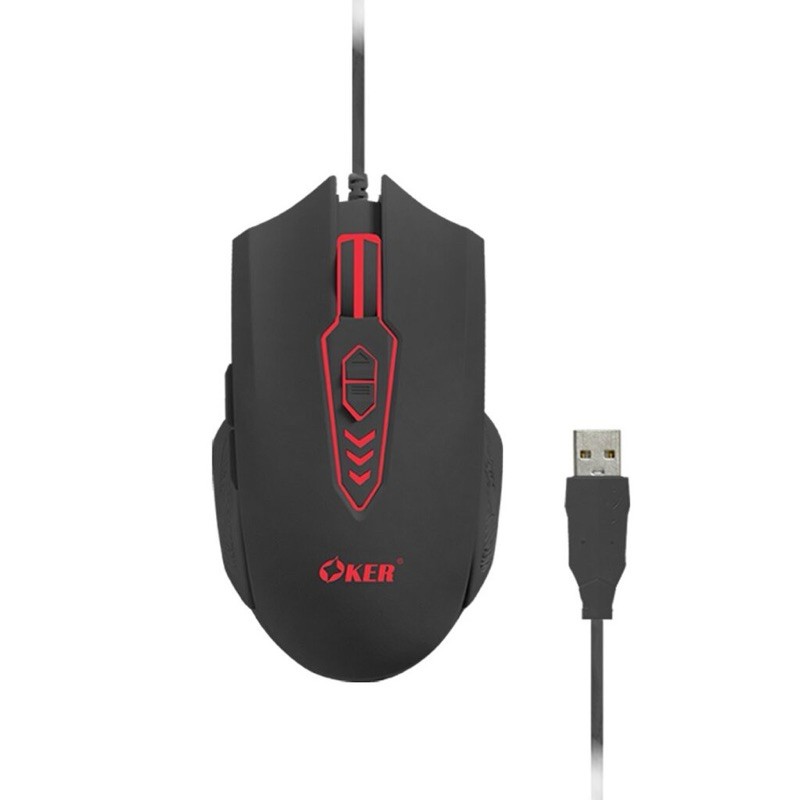 OKER X28 BLACK GAMING MOUSE 7D WIRED LED เมาส์ไฟเรืองแสงหัวเสียบ USB