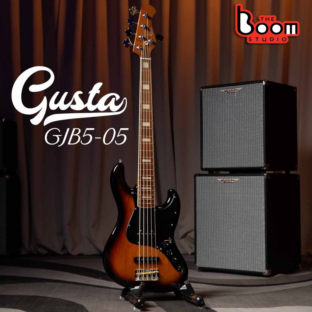 เบสไฟฟ้า 5 สาย Gusta GJB5-05  รุ่นใหม่ คอเคลือบด้าน *รับประกันศูนย์*