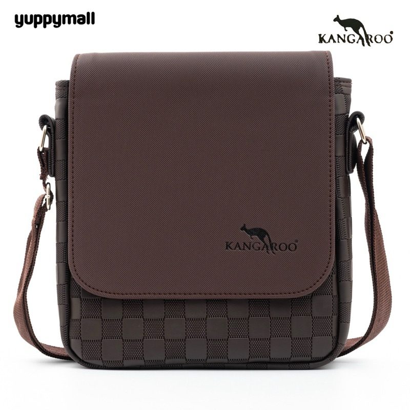 กระเป๋าสะพายข้างจิงโจ้ Kangaroo หนัง PU แฟชั่นลายตาราง พร้อมส่งจากไทย #A137