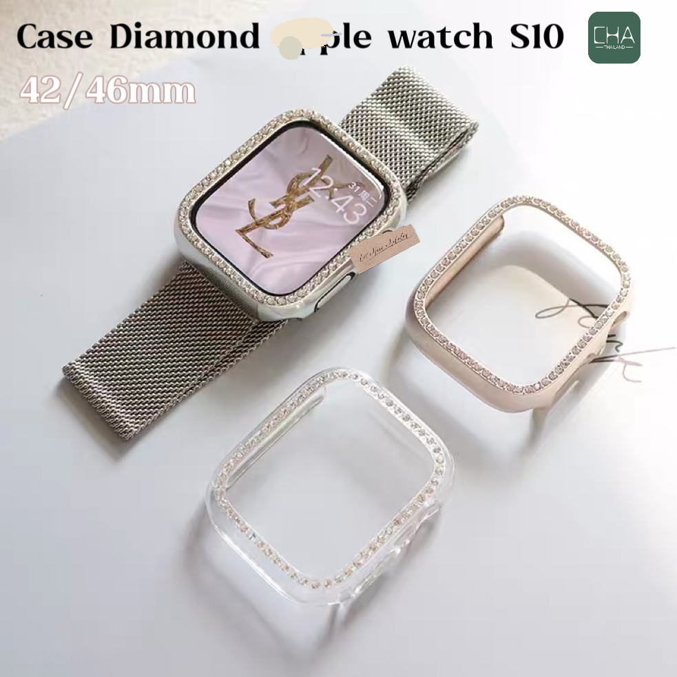 เคส diamond สําหรับแอปเปิ้ลวอทช์ iwatch10/11 42mm / 46mm S10 รุ่นใหม่ 2025 เคสกันรอยรอบตัวเรือน