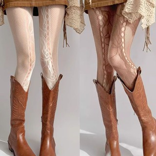 ถุงน่องแฟชั่นสตรี ถุงน่อง y2k ดีไซน์กลวง สไตล์โลลิต้า